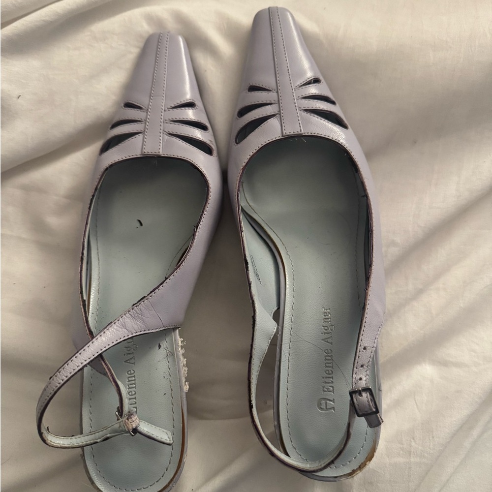 Etienne Aigner Women's Light Purple Slingback Heels
